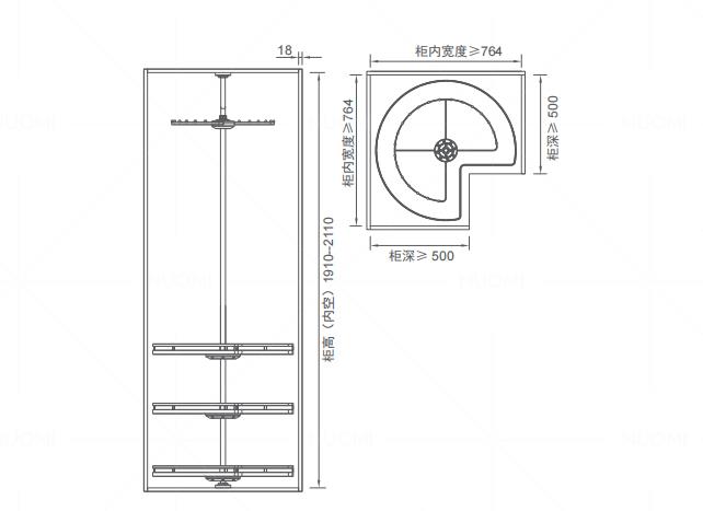 Violet Series High Rotatable Multi-functional Corner Shelf