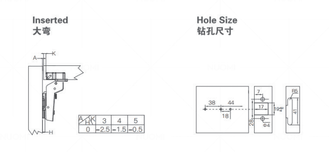 Bullet Series Wingless Hinge For Aluminium-frame Door-Inserted