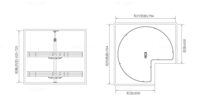 Champagne Rose Series 270° Turnable Shelf