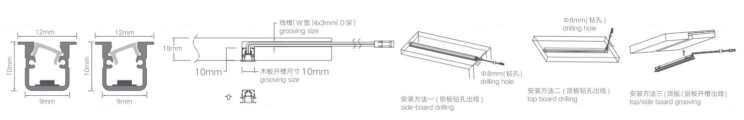 Nox Series 10x10 Built-in Oblique Light Bar