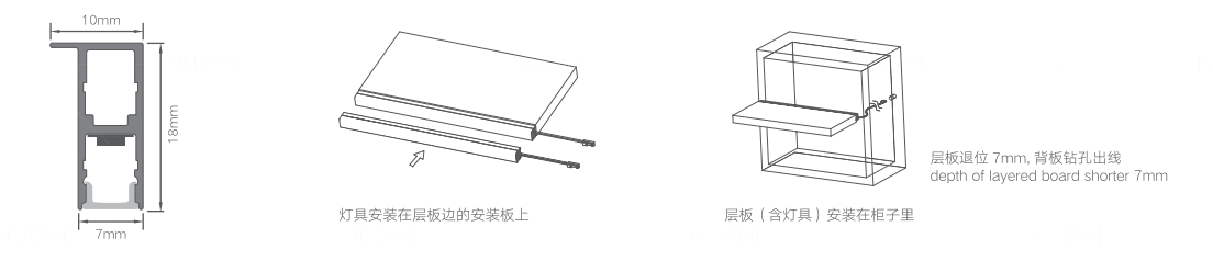 Nox Series Surface-mounted Rearing Lighting Downwards