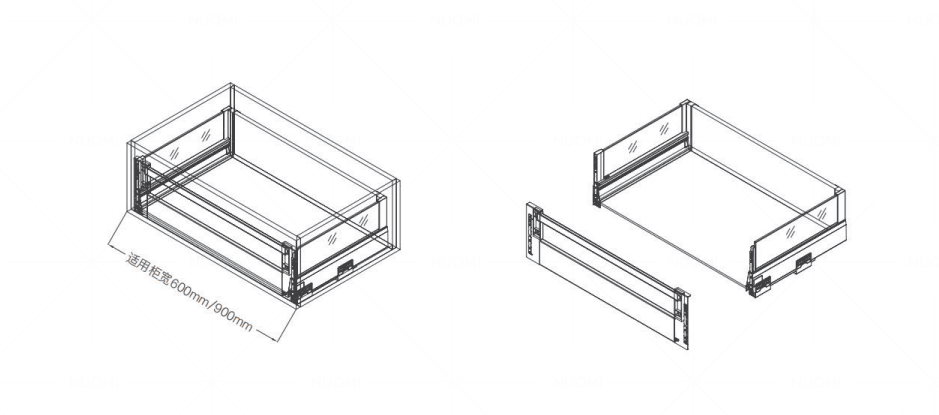 Oya Series Front Board For Drawer Box With Glass