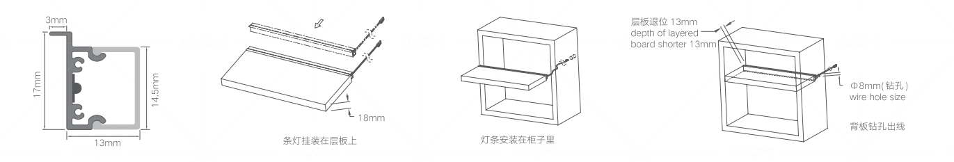 Zeus Series Free-installation Rearing Lighting For Layered Board